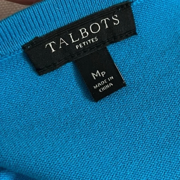 Talbots • BLUE SPARKLE SEA SHELL CAP-SLEEVE SWEATER - Picture 4 of 6